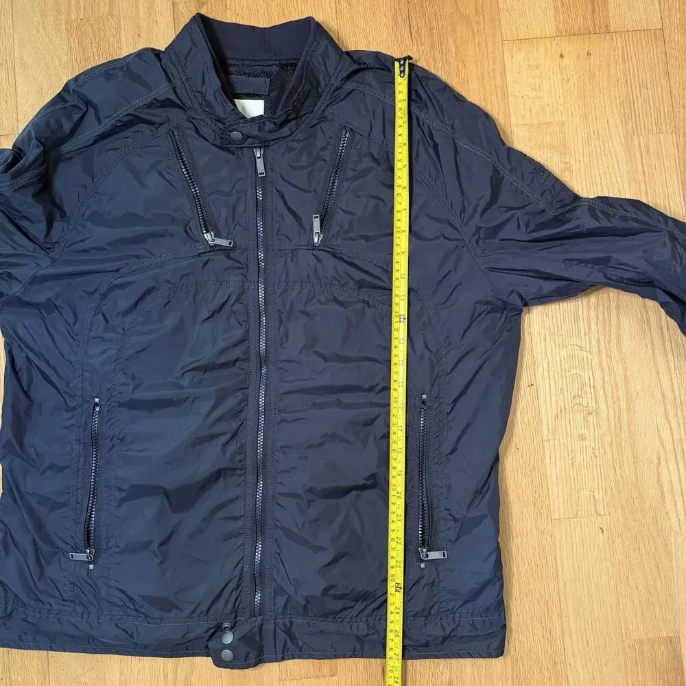VTG Diesel Technical Nylon Flight Jacket Packable Windbreaker Zip Black Men XXXL